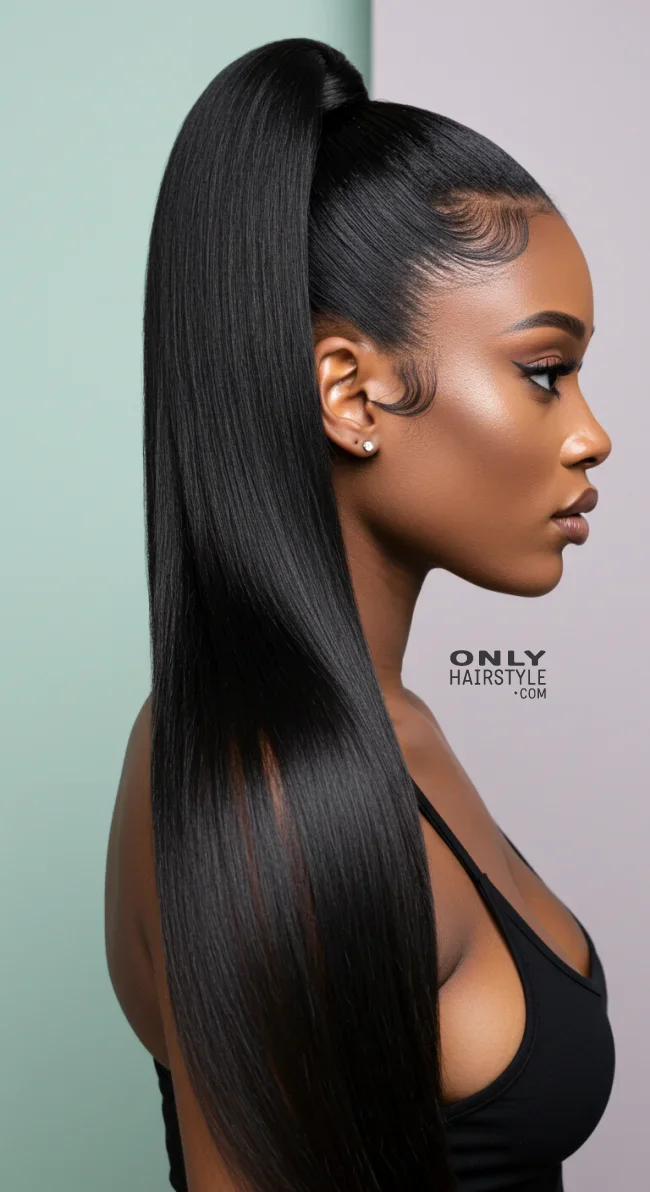 1. Sleek High Ponytail | Ponytail Styles For Black Women: Trendy And Elegant Looks
